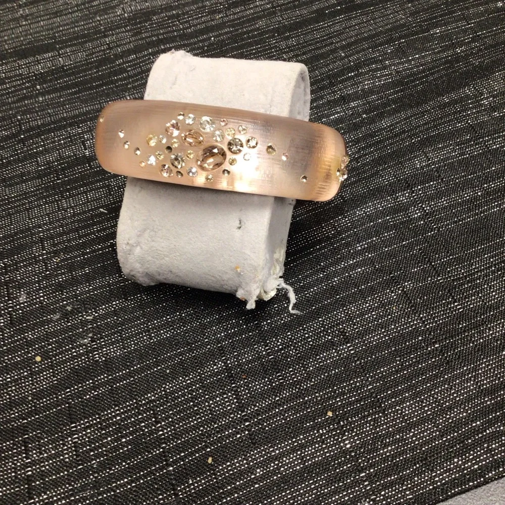 Alexis Bittar Gold and Pink Crystal Bangle